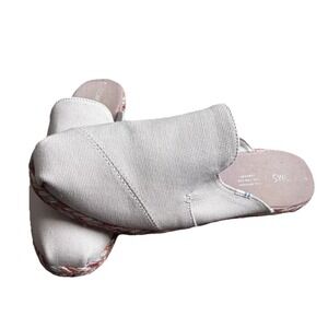 Toms Canvas Slip-on Espadrilles Flats Tan Canvas With Colorful Trim Size 8.5